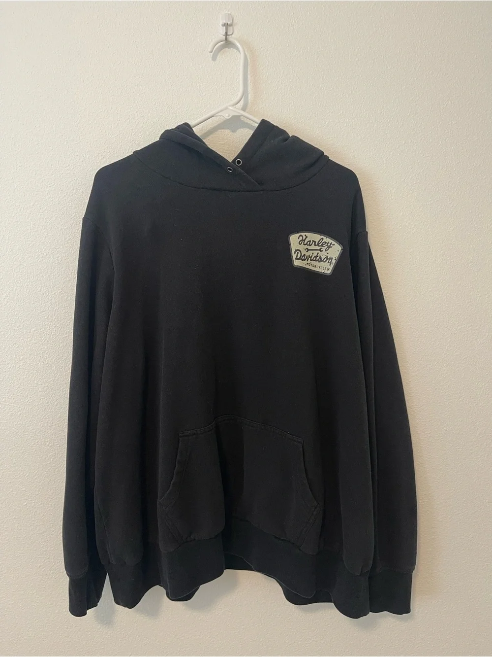 Harley-Davidson Black Pullover Hoodie with Patch Logo